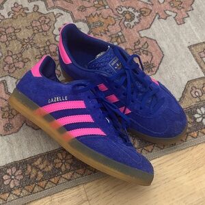 adidas Gazelle Blue and Pink Sneakers